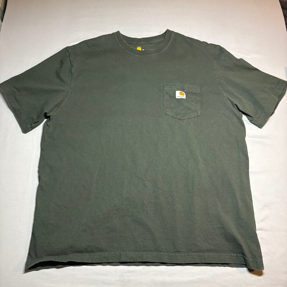 olive green carhartt short sleeve pocket t shirt